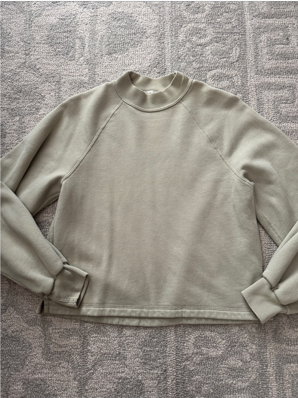 Abercrombie & Fitch Light Green Fleece Mockneck Sweatshirt